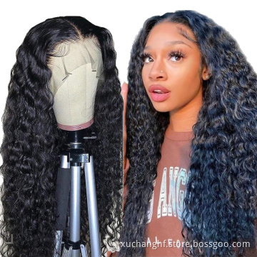 13x6water wave transparent lace frontal wig raw cambodian hair hd lace wigs cheveux naturels perruques glueless full hd lace wig